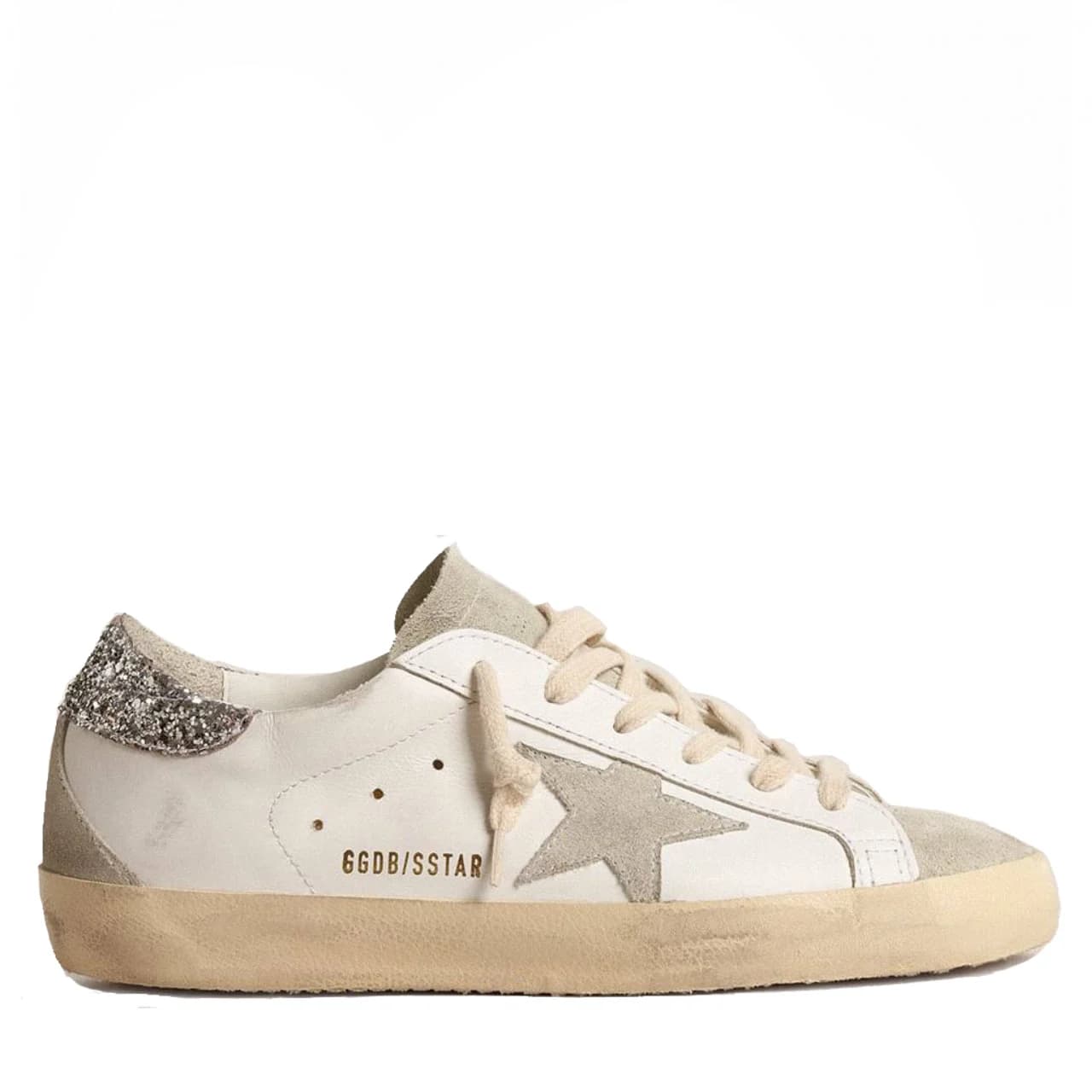 Super-Star With Gray And Silver Glitter Heel Tab