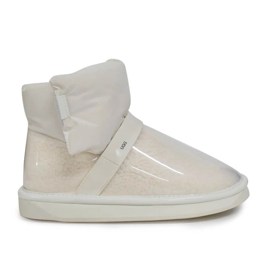 Clear Quilty Boots White